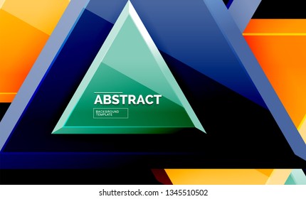 Formas 3d geométricas tecnológicas futuristas, fondo abstracto mínimo. Ilustración del vector