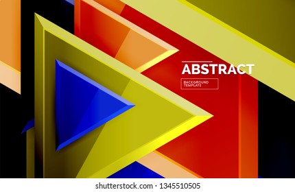 Formas 3d geométricas tecnológicas futuristas, fondo abstracto mínimo. Ilustración del vector