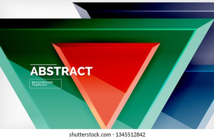 Tech futuristic geometric 3d shapes, minimal abstract background. Vector illustration