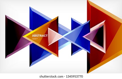 Tech futuristic geometric 3d shapes, minimal abstract background. Vector illustration