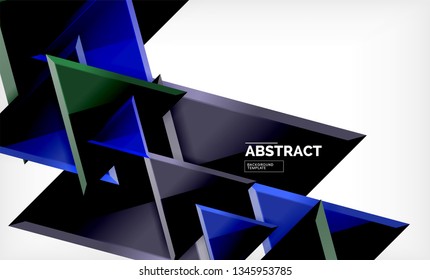 Tech futuristic geometric 3d shapes, minimal abstract background. Vector illustration - Powered by Shutterstock - Get 15% off with code: PIKWIZARD15