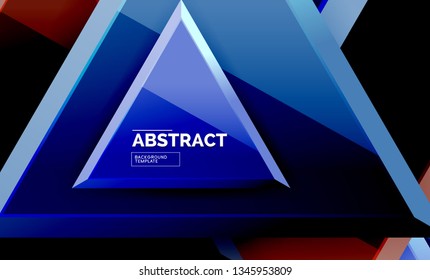 Formas 3d geométricas tecnológicas futuristas, fondo abstracto mínimo. Ilustración del vector