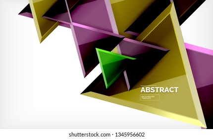 Tech futuristische geometrische 3D-Formen, minimaler abstrakter Hintergrund. Vektorgrafik