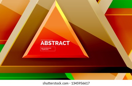 Tech futuristic geometric 3d shapes, minimal abstract background. Vector illustration