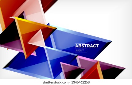 Formas 3d geométricas tecnológicas futuristas, fondo abstracto mínimo. Ilustración del vector