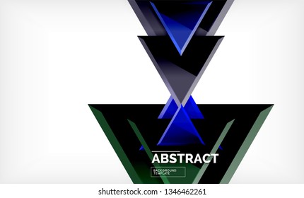 Formas 3d geométricas tecnológicas futuristas, fondo abstracto mínimo. Ilustración del vector