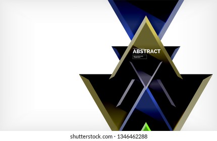 Tech futuristic geometric 3d shapes, minimal abstract background. Vector illustration