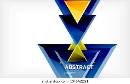 Tech futuristic geometric 3d shapes, minimal abstract background. Vector illustration