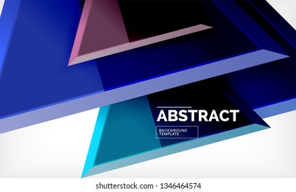 Tech futuristische geometrische 3D-Formen, minimaler abstrakter Hintergrund. Vektorgrafik