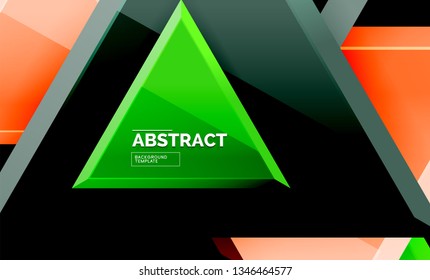 Tech futuristic geometric 3d shapes, minimal abstract background. Vector illustration