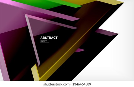 Formas 3d geométricas tecnológicas futuristas, fondo abstracto mínimo. Ilustración del vector
