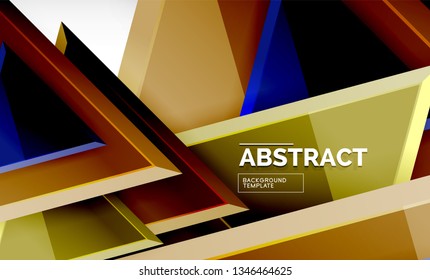 Formas 3d geométricas tecnológicas futuristas, fondo abstracto mínimo. Ilustración del vector