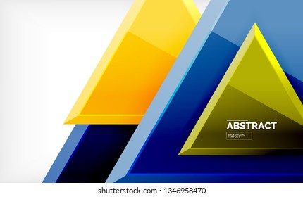Tech futuristic geometric 3d shapes, minimal abstract background. Vector illustration