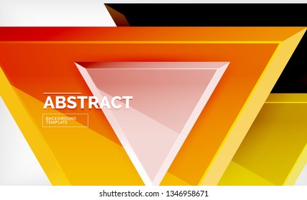 Tech futuristic geometric 3d shapes, minimal abstract background. Vector illustration
