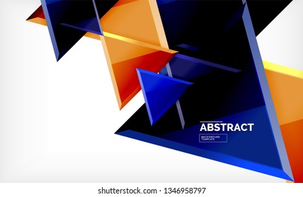 Formas 3d geométricas tecnológicas futuristas, fondo abstracto mínimo. Ilustración del vector