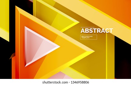 Tech futuristic geometric 3d shapes, minimal abstract background. Vector illustration