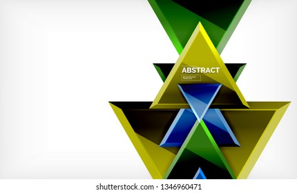 Tech futuristic geometric 3d shapes, minimal abstract background. Vector illustration