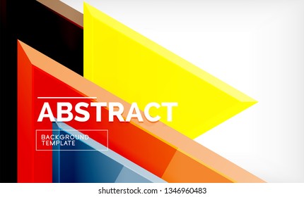 Tech futuristic geometric 3d shapes, minimal abstract background. Vector illustration
