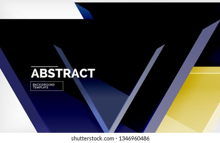 Tech futuristic geometric 3d shapes, minimal abstract background. Vector illustration