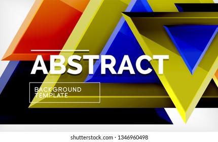 Tech futuristic geometric 3d shapes, minimal abstract background. Vector illustration