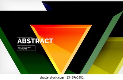 Formas 3d geométricas tecnológicas futuristas, fondo abstracto mínimo. Ilustración del vector