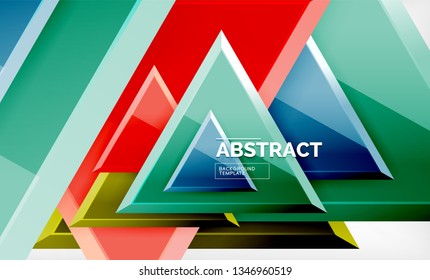 Tech futuristic geometric 3d shapes, minimal abstract background. Vector illustration