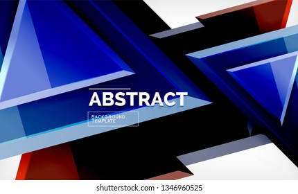 Formas 3d geométricas tecnológicas futuristas, fondo abstracto mínimo. Ilustración del vector