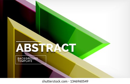 Tech futuristic geometric 3d shapes, minimal abstract background. Vector illustration