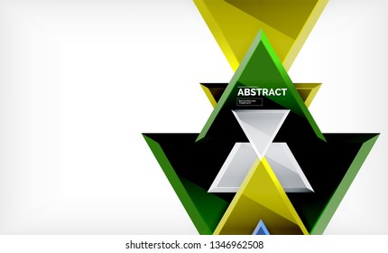 Tech futuristic geometric 3d shapes, minimal abstract background. Vector illustration