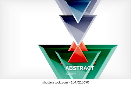 Tech futuristic geometric 3d shapes, minimal abstract background. Vector illustration