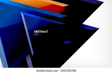 Formas 3d geométricas tecnológicas futuristas, fondo abstracto mínimo. Ilustración del vector