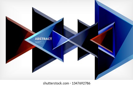 Formas 3d geométricas tecnológicas futuristas, fondo abstracto mínimo. Ilustración del vector