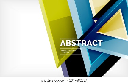 Tech futuristic geometric 3d shapes, minimal abstract background. Vector illustration