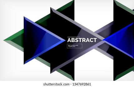 Tech futuristische geometrische 3D-Formen, minimaler abstrakter Hintergrund. Vektorgrafik