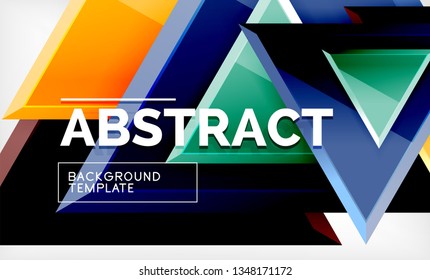 Formas 3d geométricas tecnológicas futuristas, fondo abstracto mínimo. Ilustración del vector