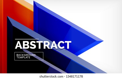 Tech futuristic geometric 3d shapes, minimal abstract background. Vector illustration