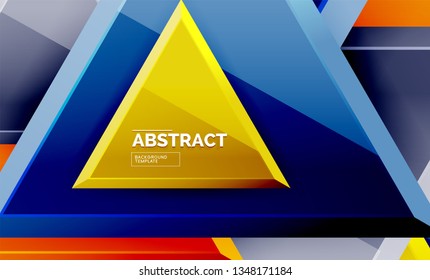 Formas 3d geométricas tecnológicas futuristas, fondo abstracto mínimo. Ilustración del vector
