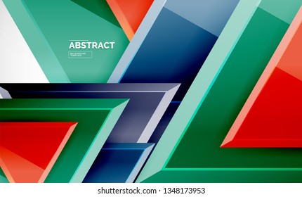 Formas 3d geométricas tecnológicas futuristas, fondo abstracto mínimo. Ilustración del vector