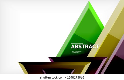 Tech futuristic geometric 3d shapes, minimal abstract background. Vector illustration