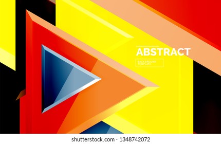 Formas 3d geométricas tecnológicas futuristas, fondo abstracto mínimo. Ilustración del vector