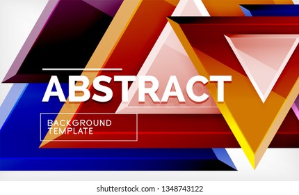Tech futuristic geometric 3d shapes, minimal abstract background. Vector illustration