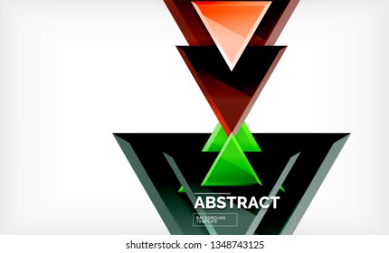 Tech futuristic geometric 3d shapes, minimal abstract background. Vector illustration