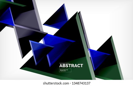 Formas 3d geométricas tecnológicas futuristas, fondo abstracto mínimo. Ilustración del vector