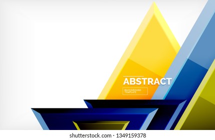 Tech futuristic geometric 3d shapes, minimal abstract background. Vector illustration