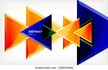 Tech futuristic geometric 3d shapes, minimal abstract background. Vector illustration
