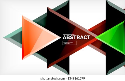 Tech futuristic geometric 3d shapes, minimal abstract background. Vector illustration