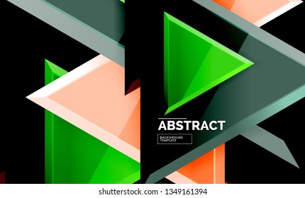Formas 3d geométricas tecnológicas futuristas, fondo abstracto mínimo. Ilustración del vector
