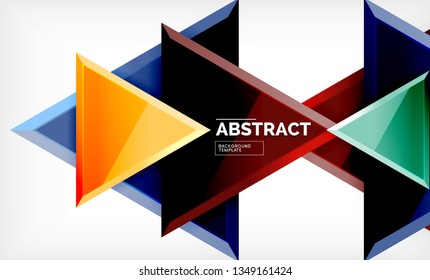 Tech futuristic geometric 3d shapes, minimal abstract background. Vector illustration