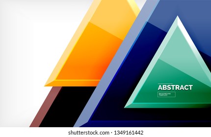 Tech futuristic geometric 3d shapes, minimal abstract background. Vector illustration