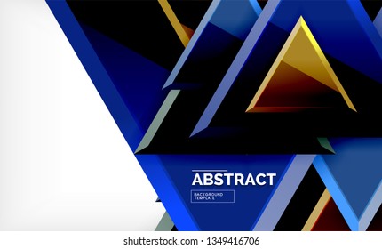 Formas 3d geométricas tecnológicas futuristas, fondo abstracto mínimo. Ilustración del vector